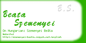 beata szemenyei business card